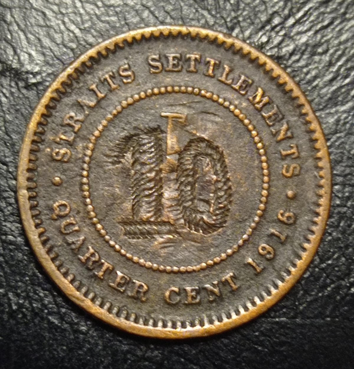 Altered-Date?-Contemporary?-Straits-Settlements-1916-1/4-Or-10-Cents?